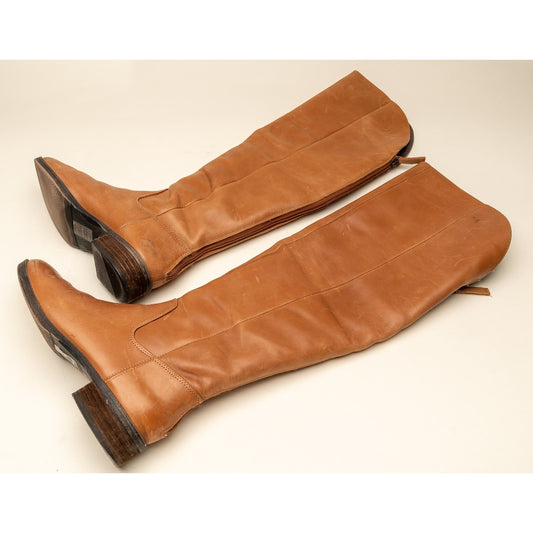 Sole Society "Andie" over the knee brown leather boots sz 6