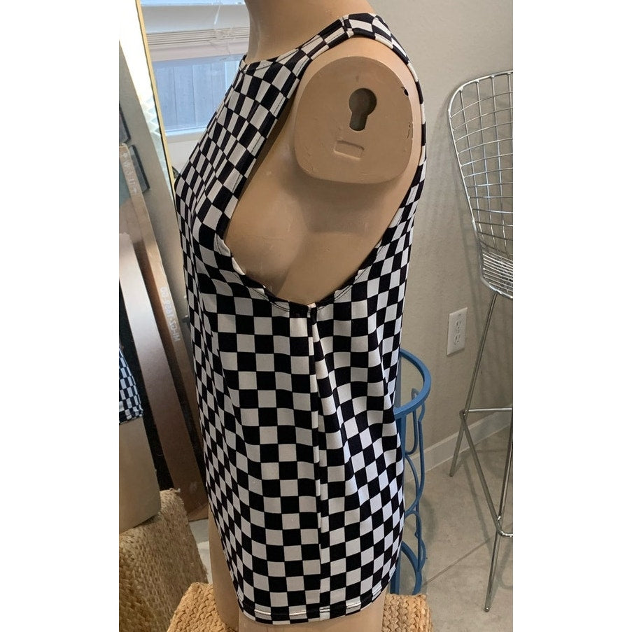 Harley Quinn's black checkered peek-a-boo tank size M