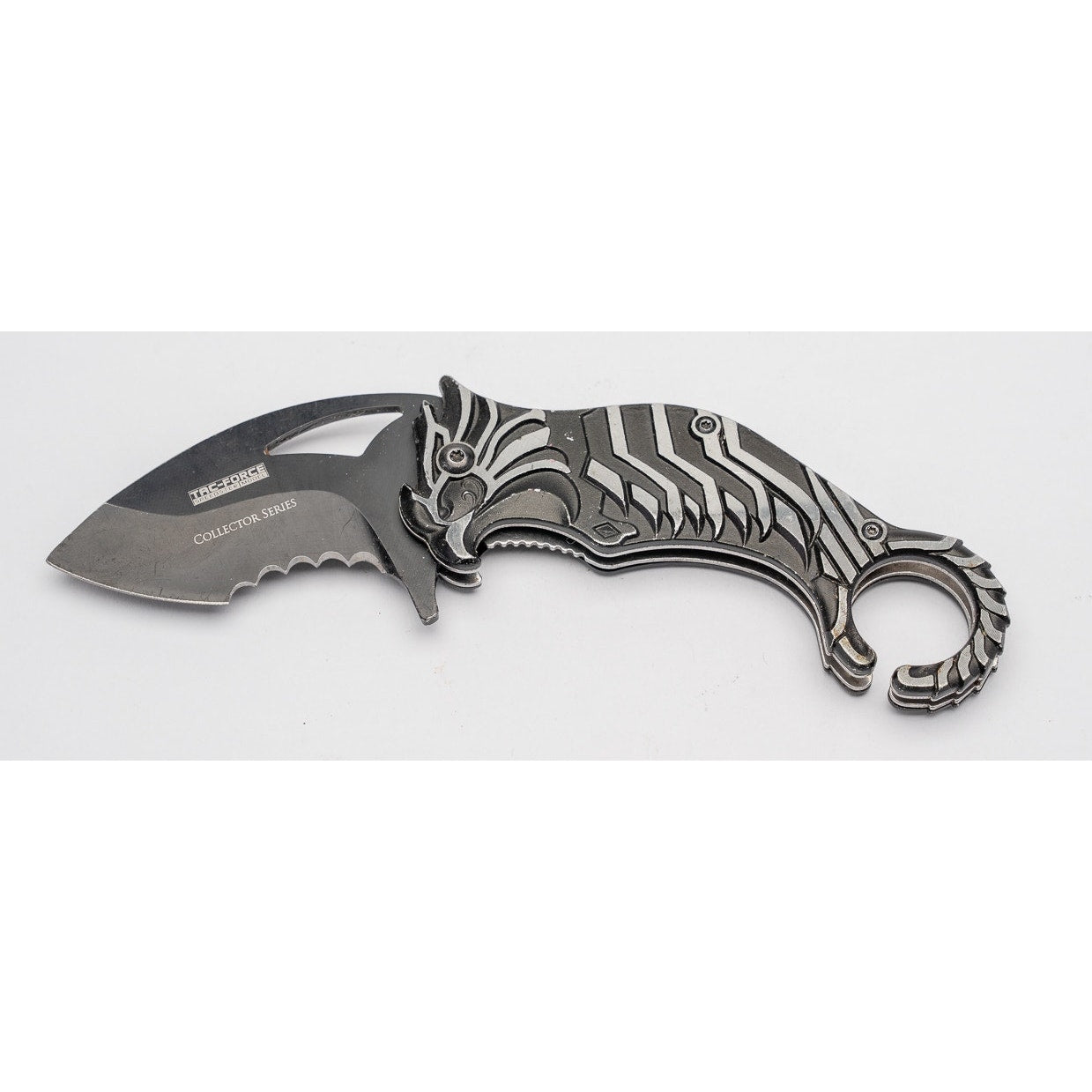 Tac-Force Phoenix Fantasy Collectors Series Karambit Folding Knife in Silver Grey