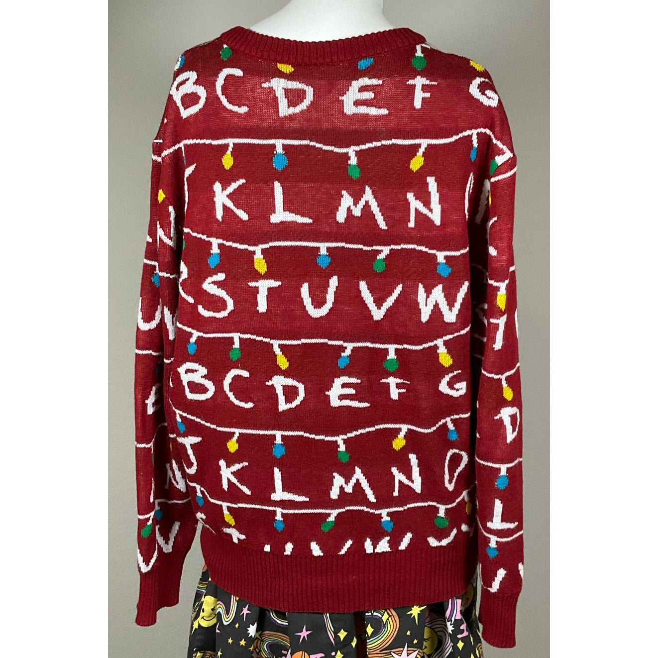 Stranger Things Light Up Christmas Lights Holiday Ugly Sweater XL Adult