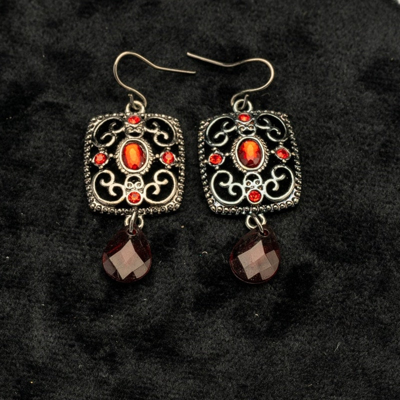 Victorian Gothic Style Blood Red Dangle earrings