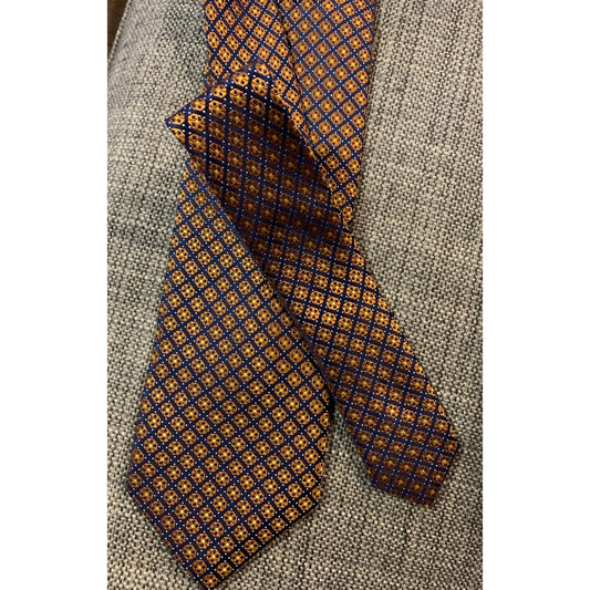 1990s Vintage Louis Feraud Paris Orange shimmer Italian silk tie