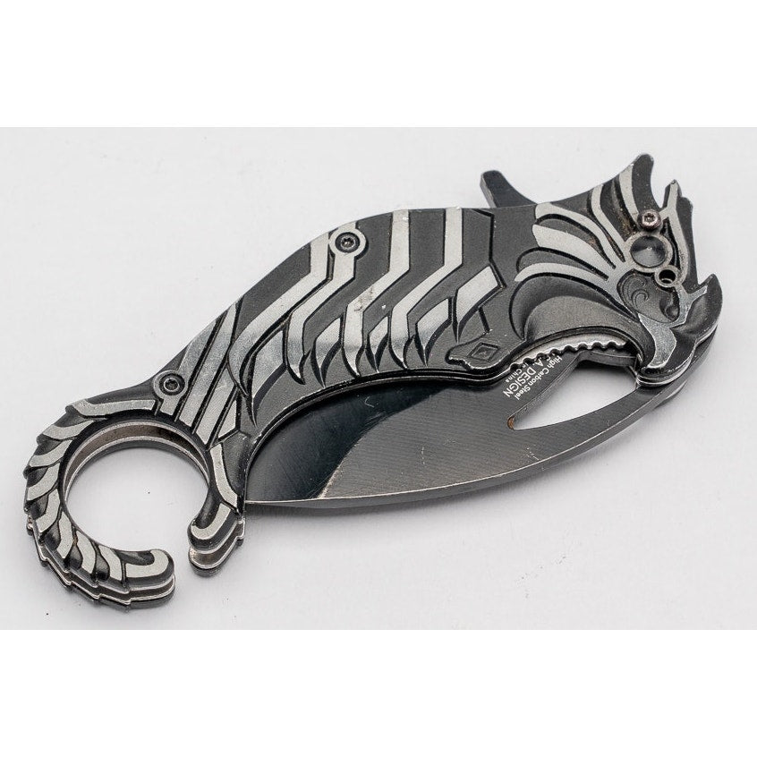 Tac-Force Phoenix Fantasy Collectors Series Karambit Folding Knife in Silver Grey