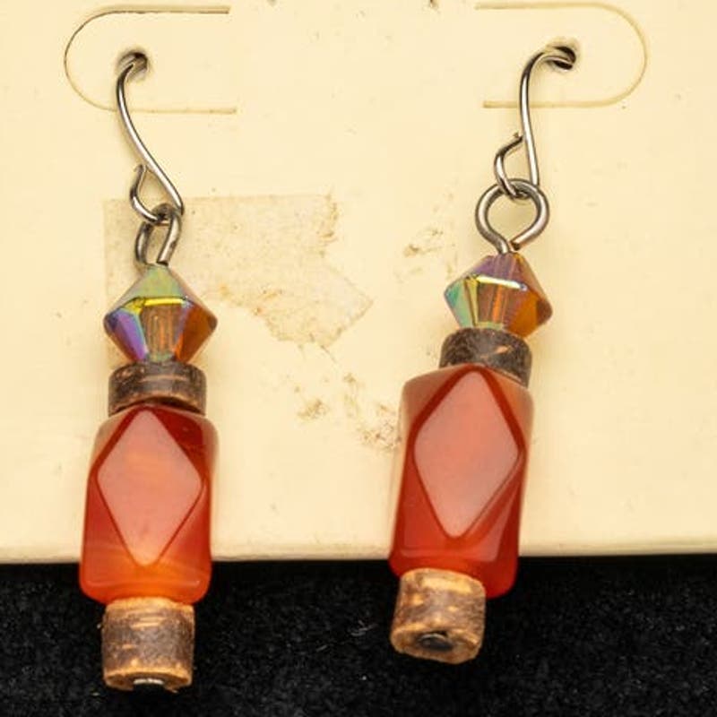 Vintage EsMor Carnelian Crystal with Mummy bead accents