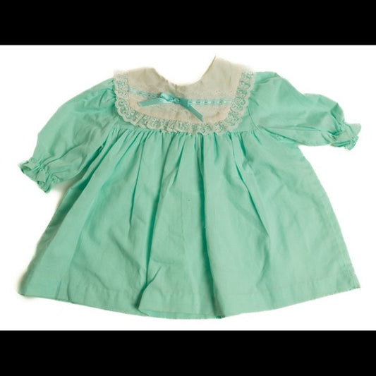 Vintage 70/80s New York Kids Mint Green Dress - 18 Mths