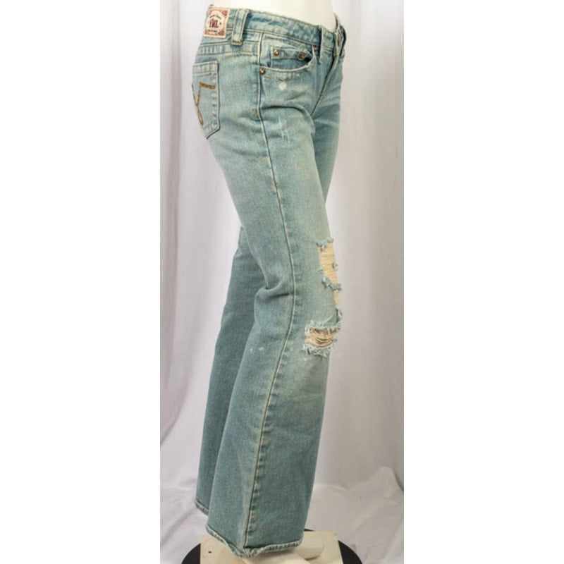 YMI distressed wide leg bell bottom jeans sz 3