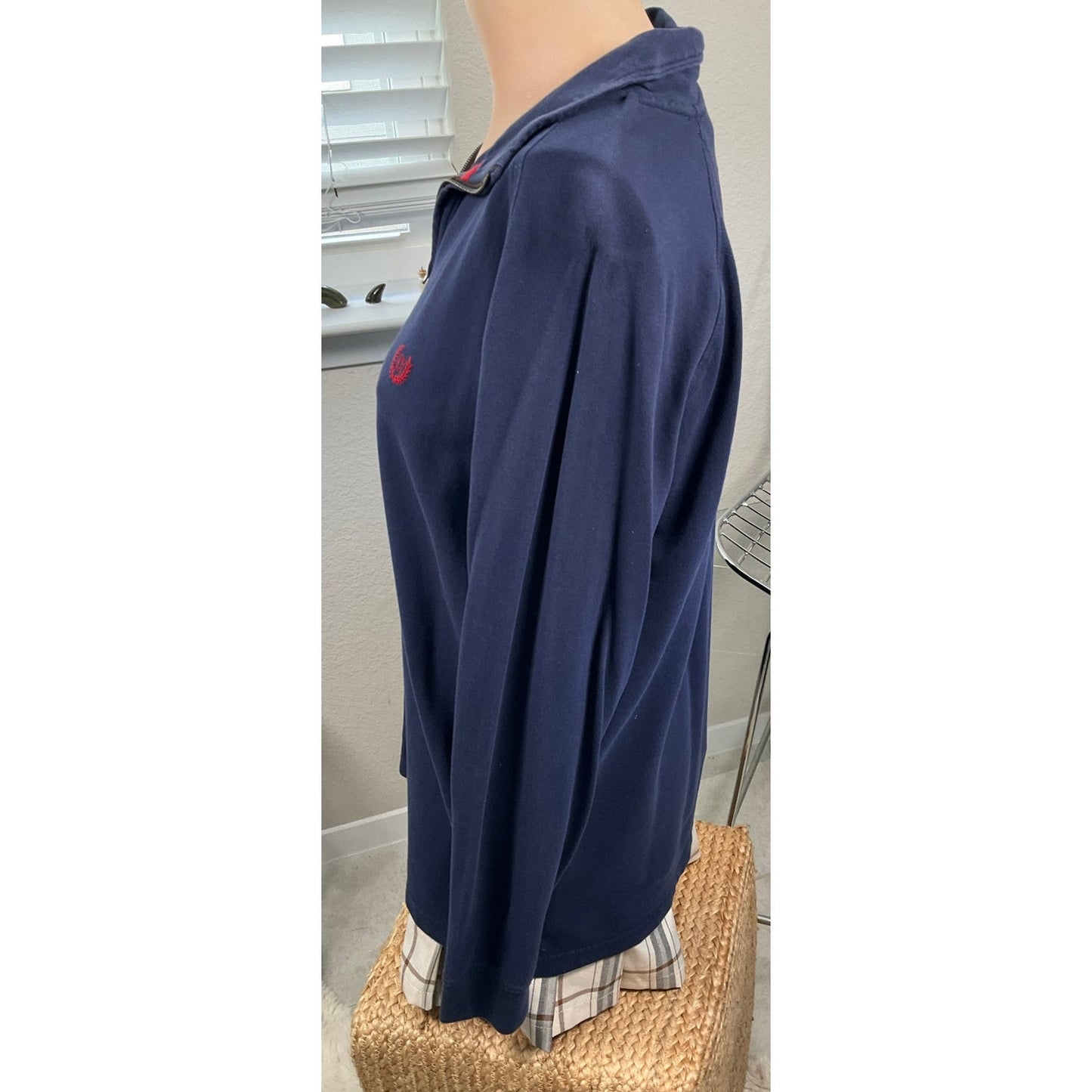 Vintage Y2K Chaps RL blue pullover stretch sweater size Large