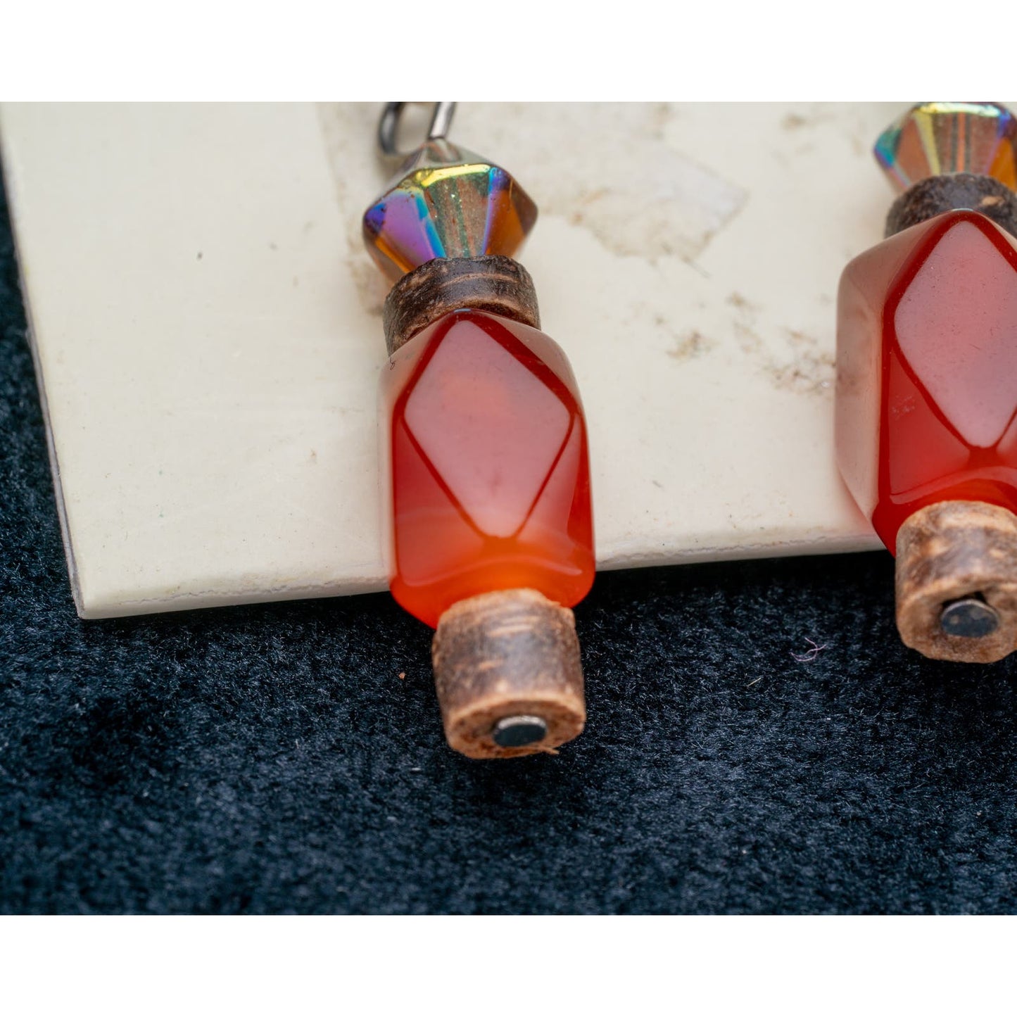 Vintage EsMor Carnelian Crystal with Mummy bead accents