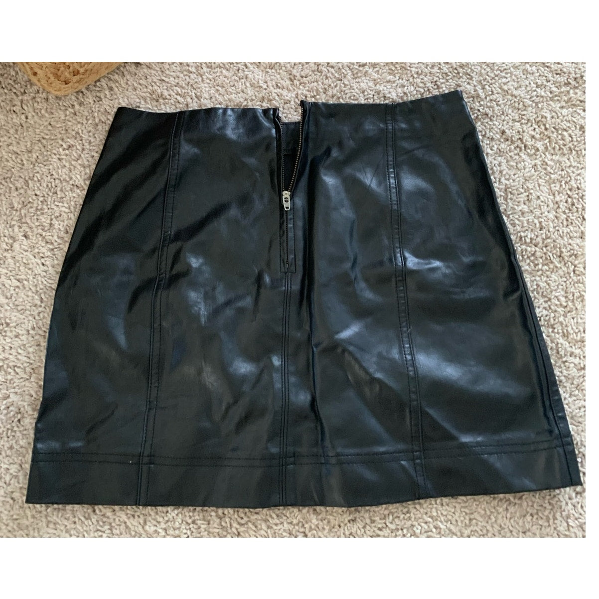 Wild fable faux black leather mini skirt sz 8