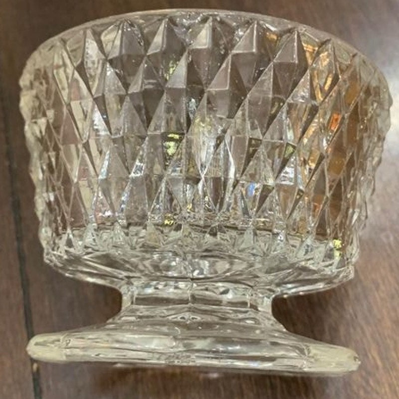 MCM Indiana glass diamond point glass dessert dish