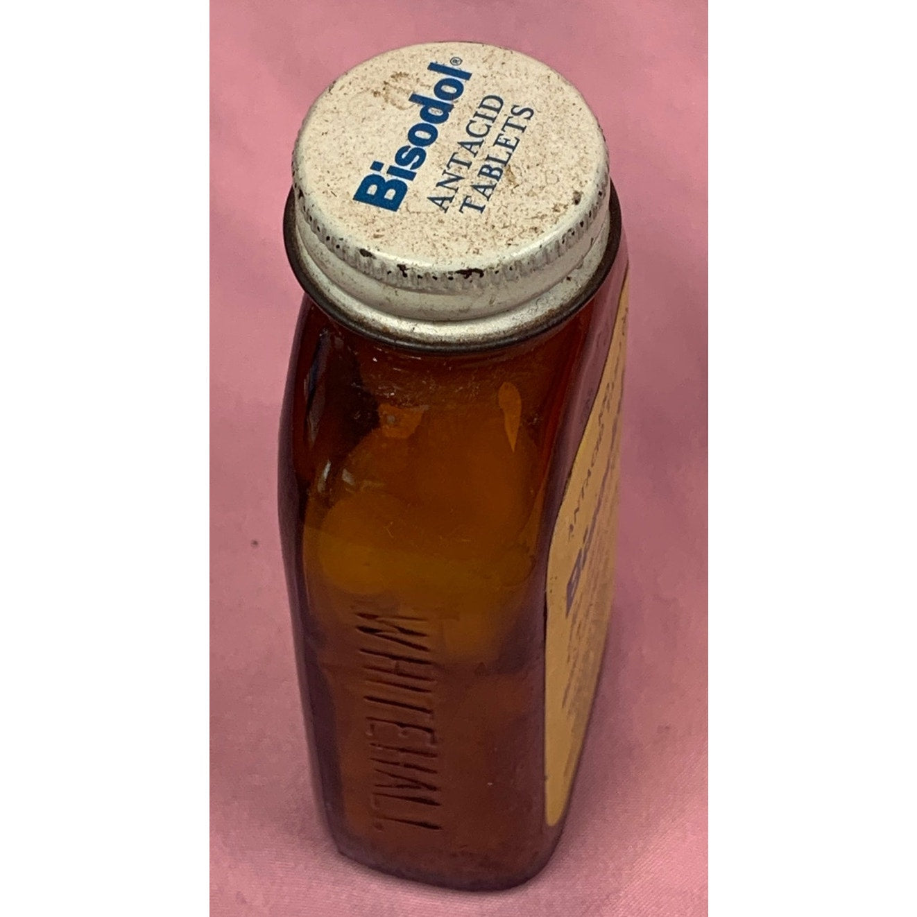 Vintage 72' Bisodol Whitehall Antacid bottle - for display or prop