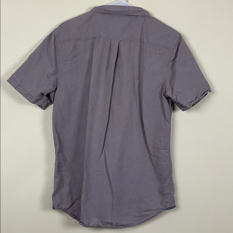 Vintage Van's fitted grey button up short sleeve shirt sz Med