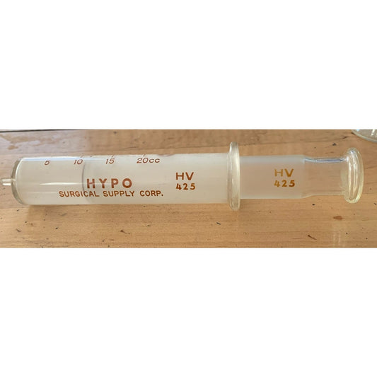 Vintage Apothecary Glass Syringe 20CC Hypo HV 425 *for display ONLY*