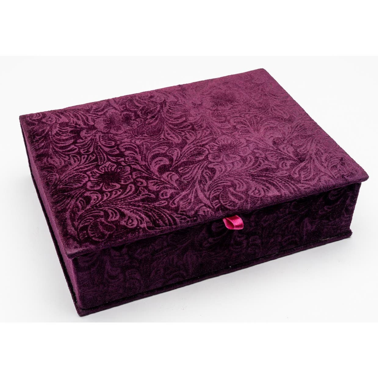 Vintage Purple Velvet Paisley jewelry box