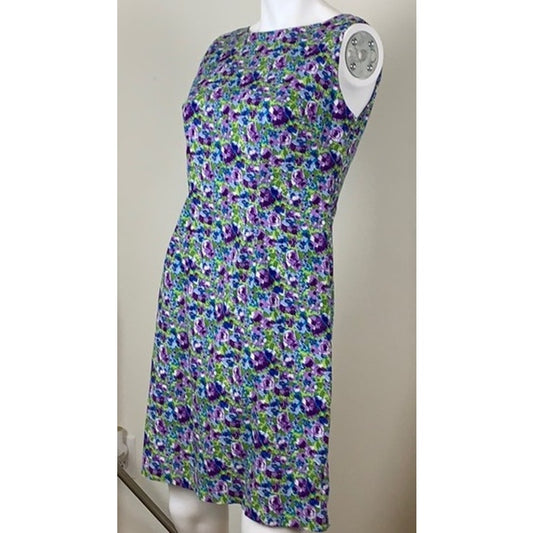 Women’s Vintage CDC floral sleeveless shift dress size 8