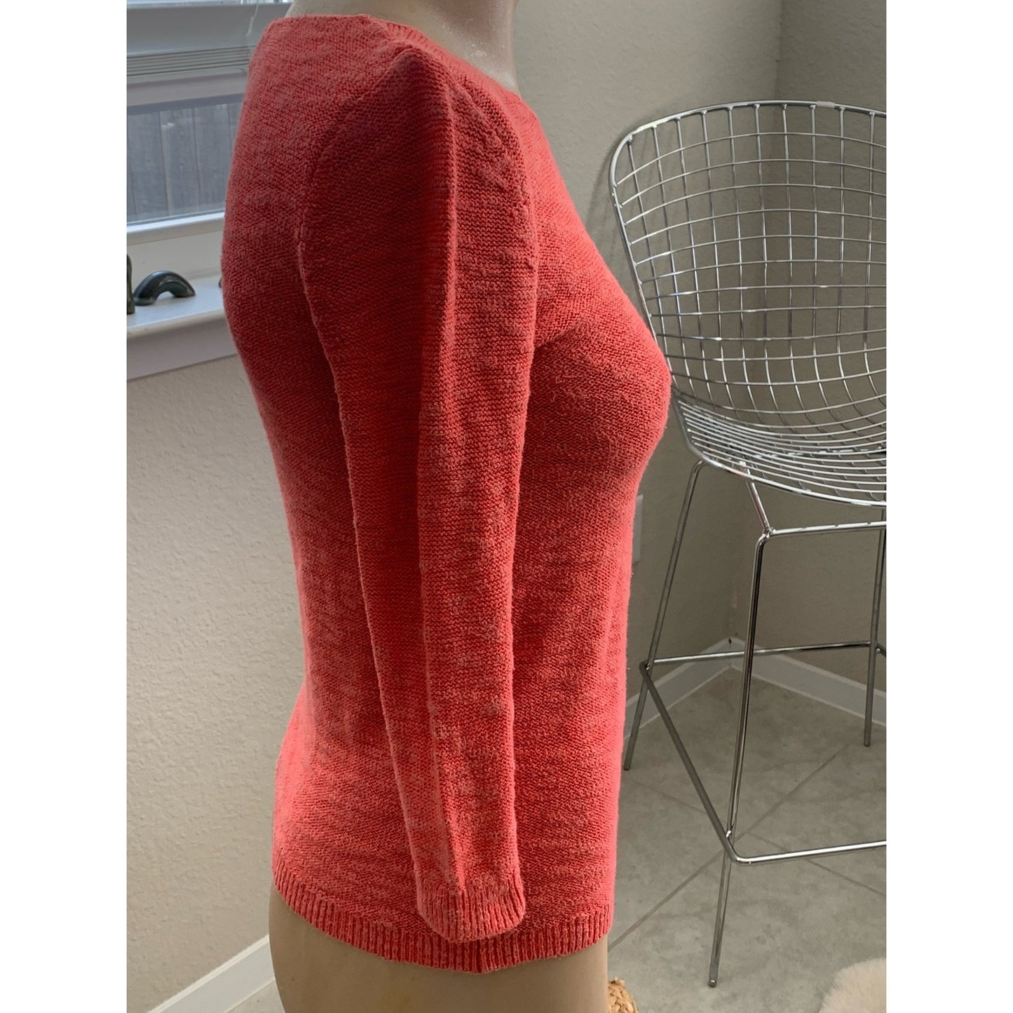 Old Navy Women’s XSmall Coral Orange knit 3/4 Sleeve Top