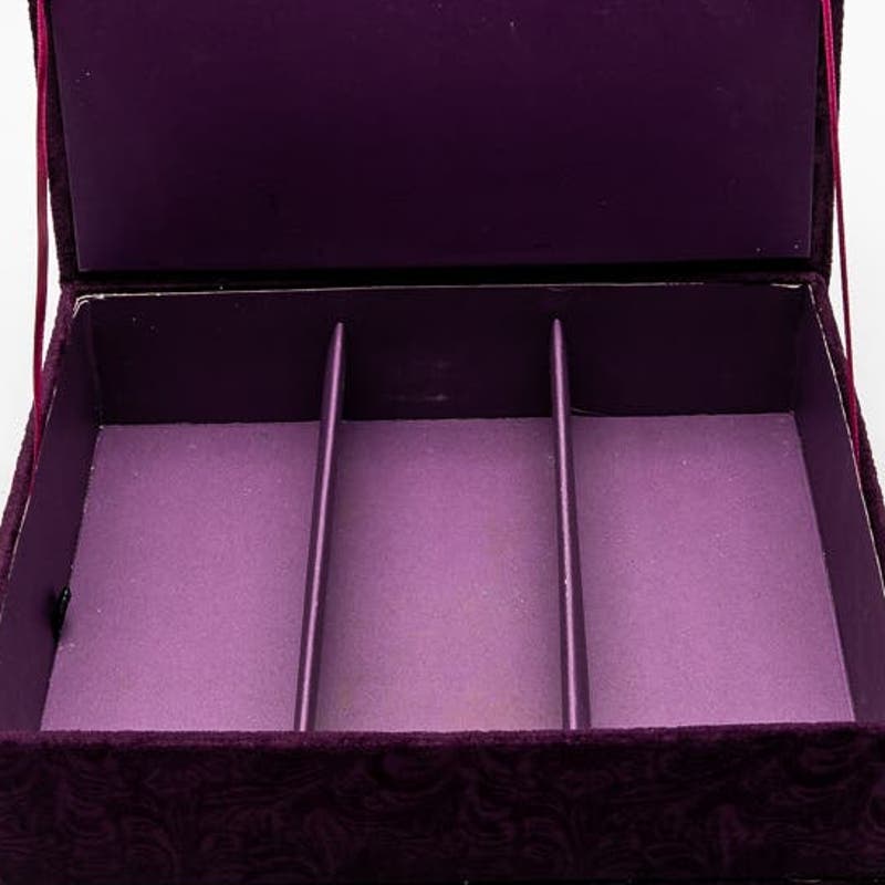 Vintage Purple Velvet Paisley jewelry box