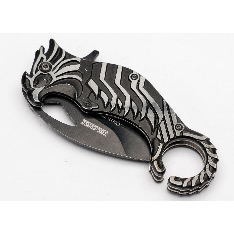 Tac-Force Phoenix Fantasy Collectors Series Karambit Folding Knife in Silver Grey