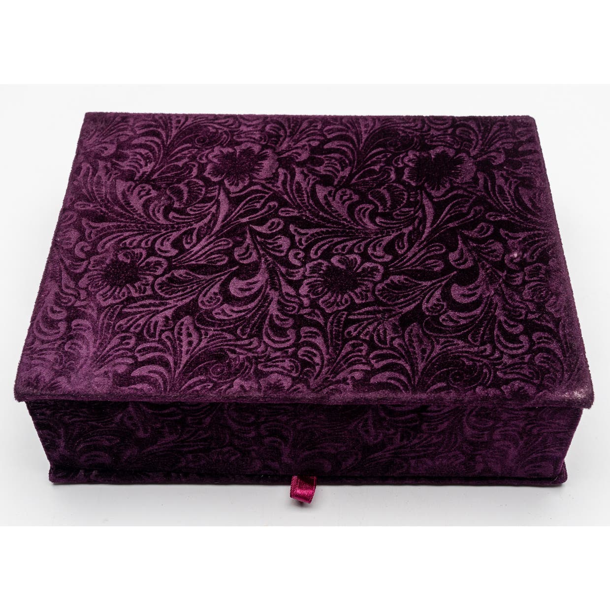 Vintage Purple Velvet Paisley jewelry box