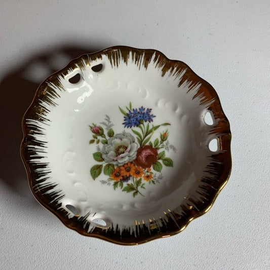 Vintage Kleiber 22k gold rim trinket ring dish made in Bavaria