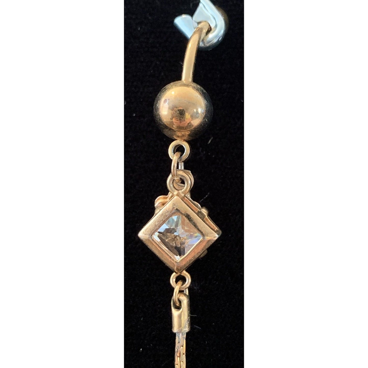 Y2K 14 g Gold tone Crown Chandelier Surgical Steel Belly ring