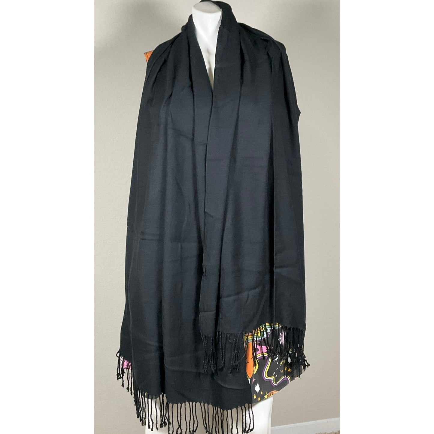 Women's Classic Black Pashmina Shawl Wrap