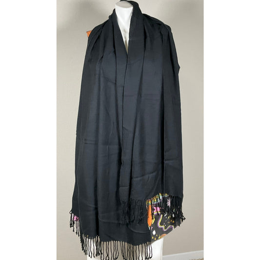 Women's Classic Black Pashmina Shawl Wrap