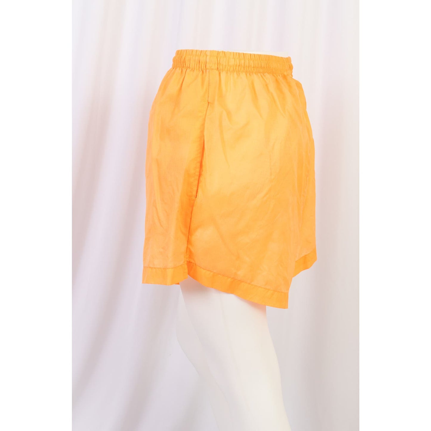 Y2K / 90's Neon Orange Nylon Cheer Shorts size M