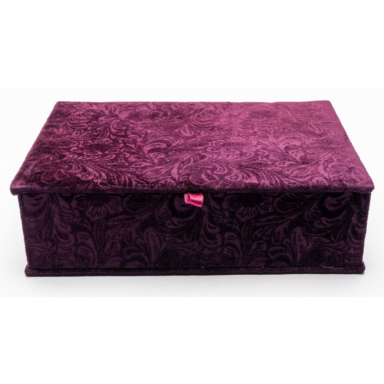 Vintage Purple Velvet Paisley jewelry box