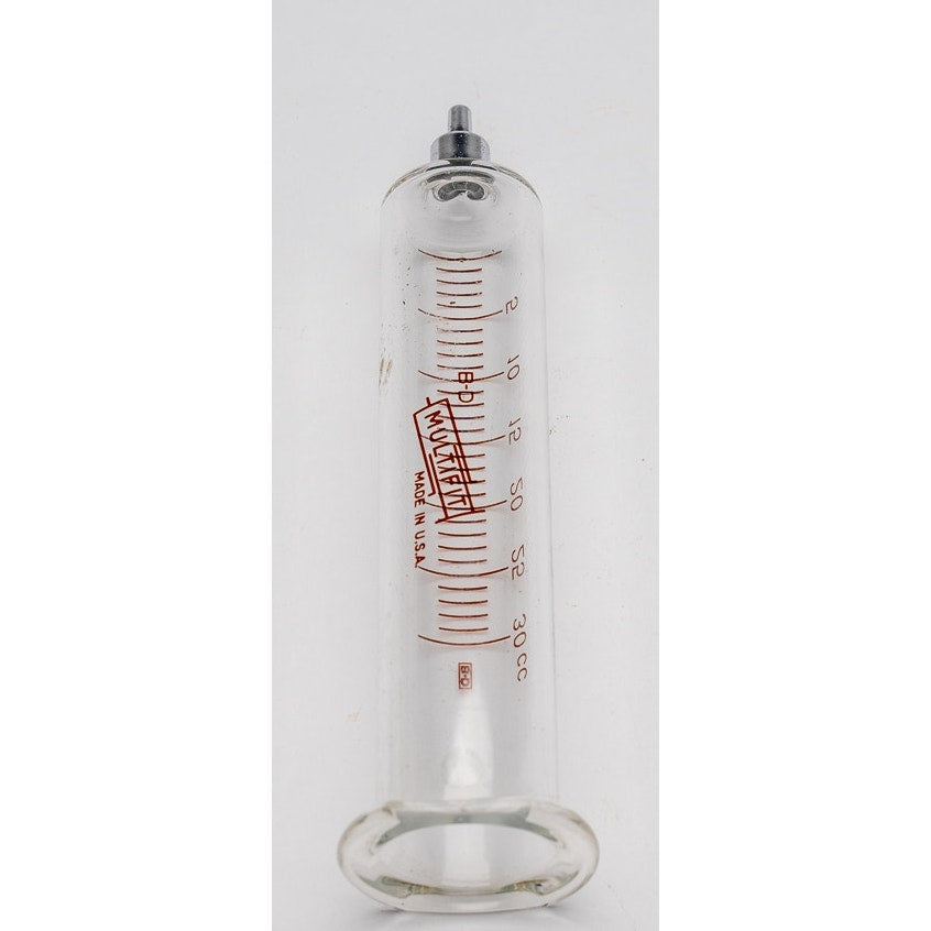 Vintage Apothecary medical Glass Syringes BD Multifit 30CC - for display