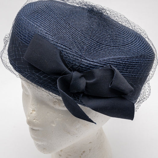 Vintage Navy blue netted hat from Union United Hatter's