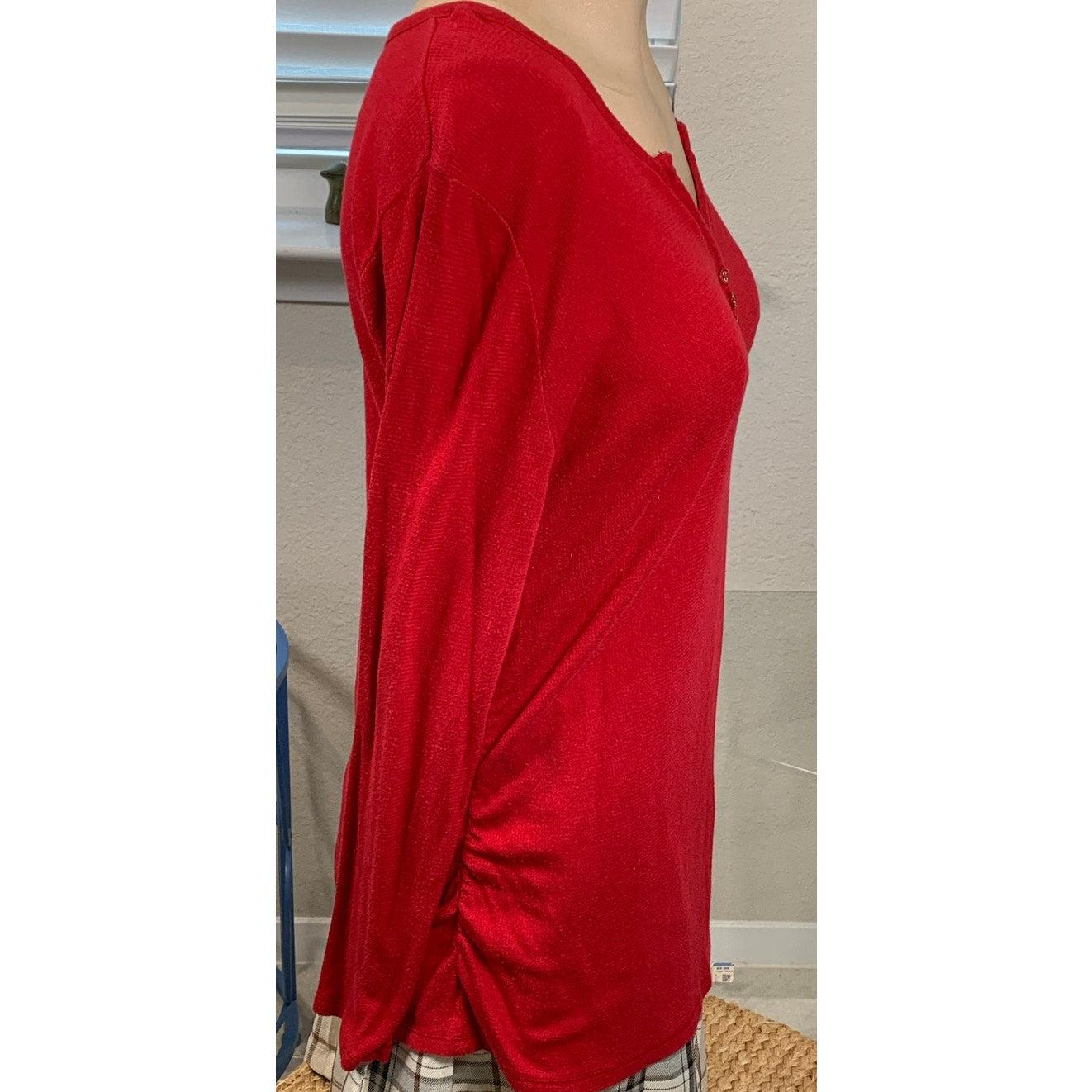 Liz Lange Red maternity long sleeved cotton shirt size XXL