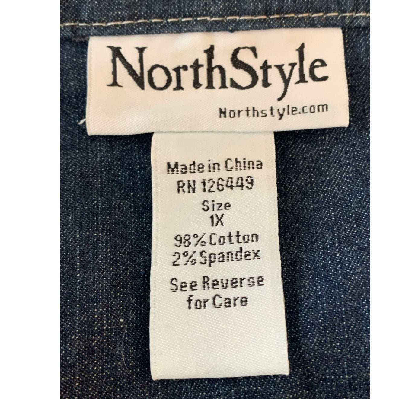 Northstyle Ruffled closure and collar Jean Jacket Size 1X