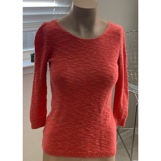 Old Navy Women’s XSmall Coral Orange knit 3/4 Sleeve Top