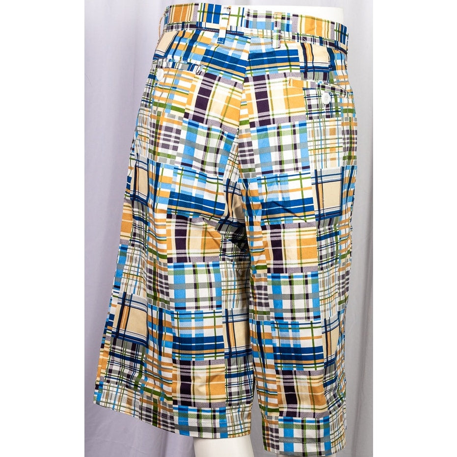 Y2K Mens Linea Uomo Multicolored wide legged Bermuda shorts Size 34