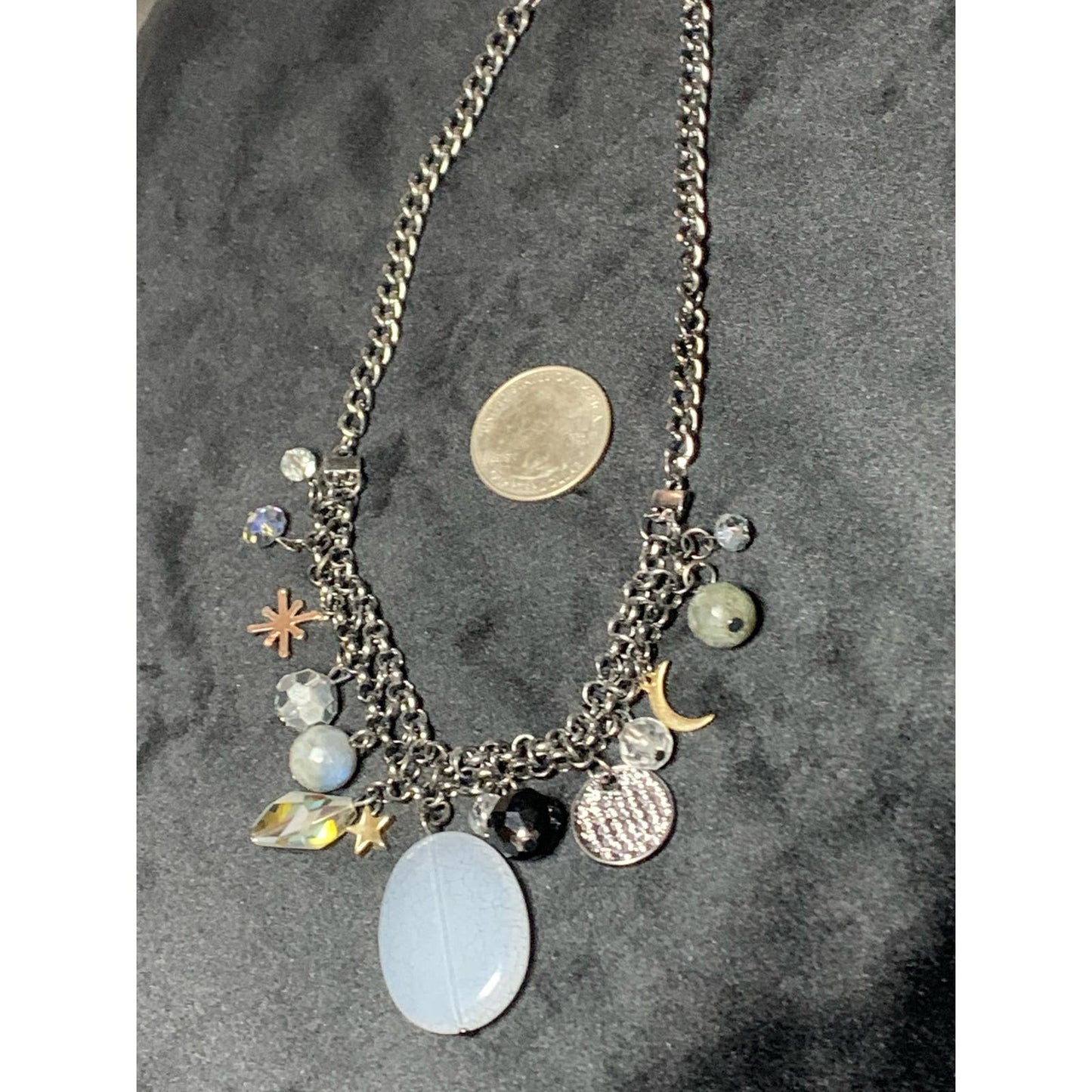 Winter night skies chain and charm necklace