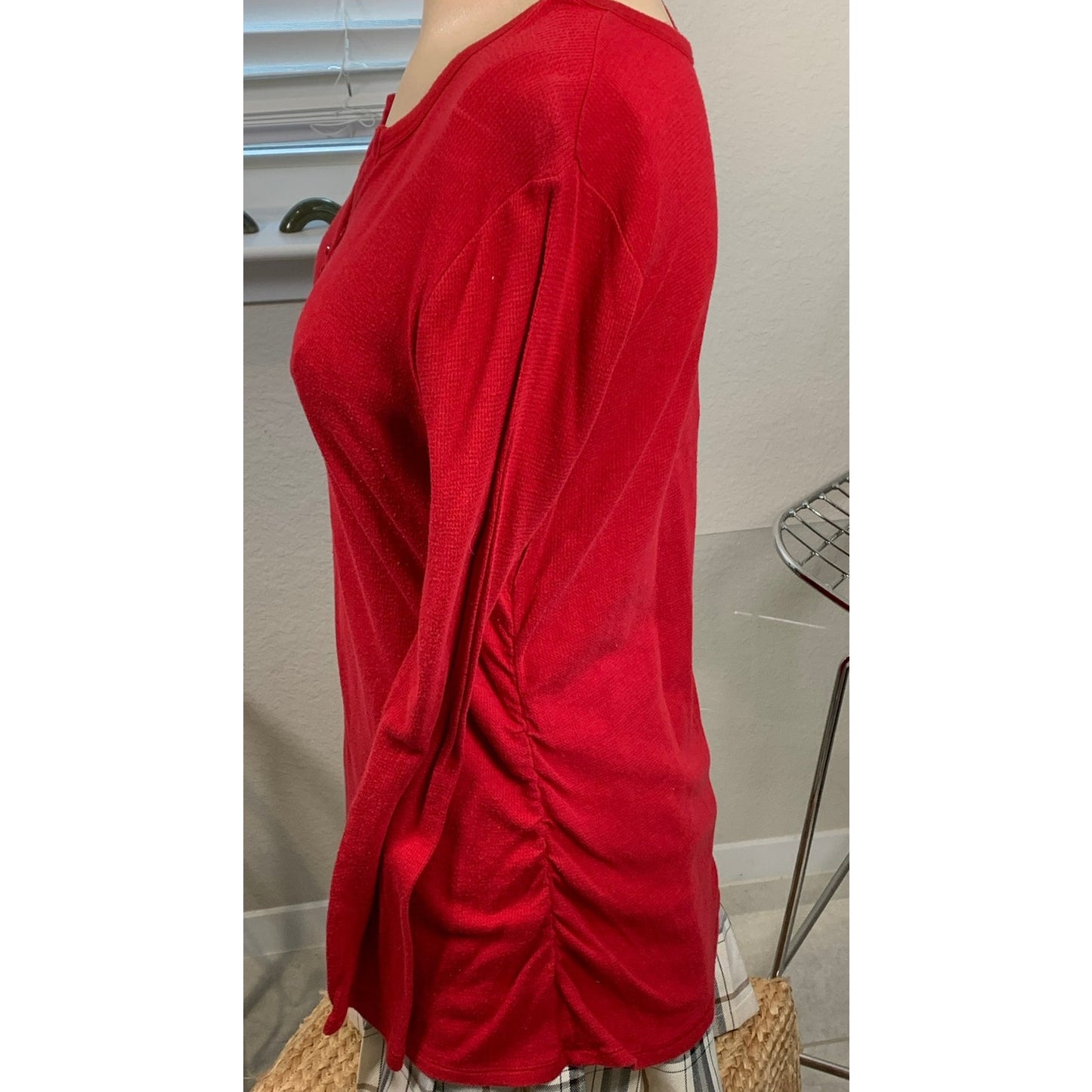 Liz Lange Red maternity long sleeved cotton shirt size XXL