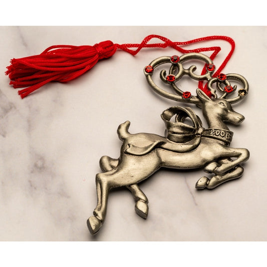 Avon Pewter Reindeer Christmas Ornament 2006