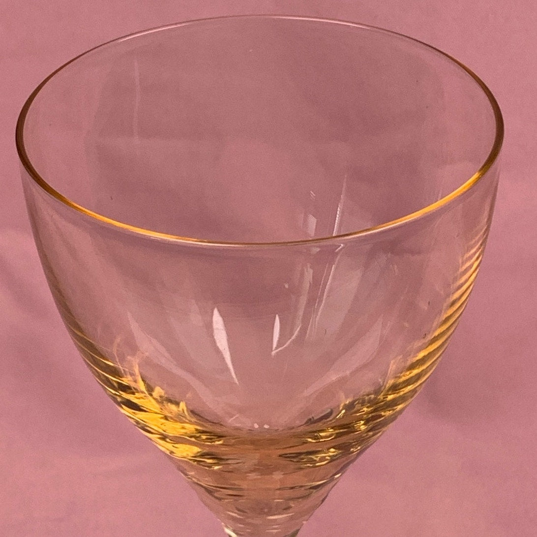 Fosteria "Vogue" gold tint yellow wine/brandy glass