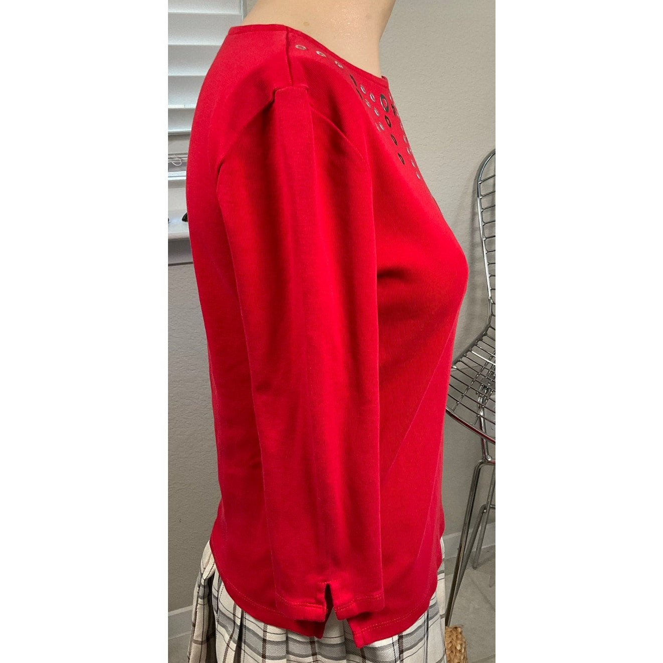 Rafaella Red Long sleeved cotton shirt sz Small