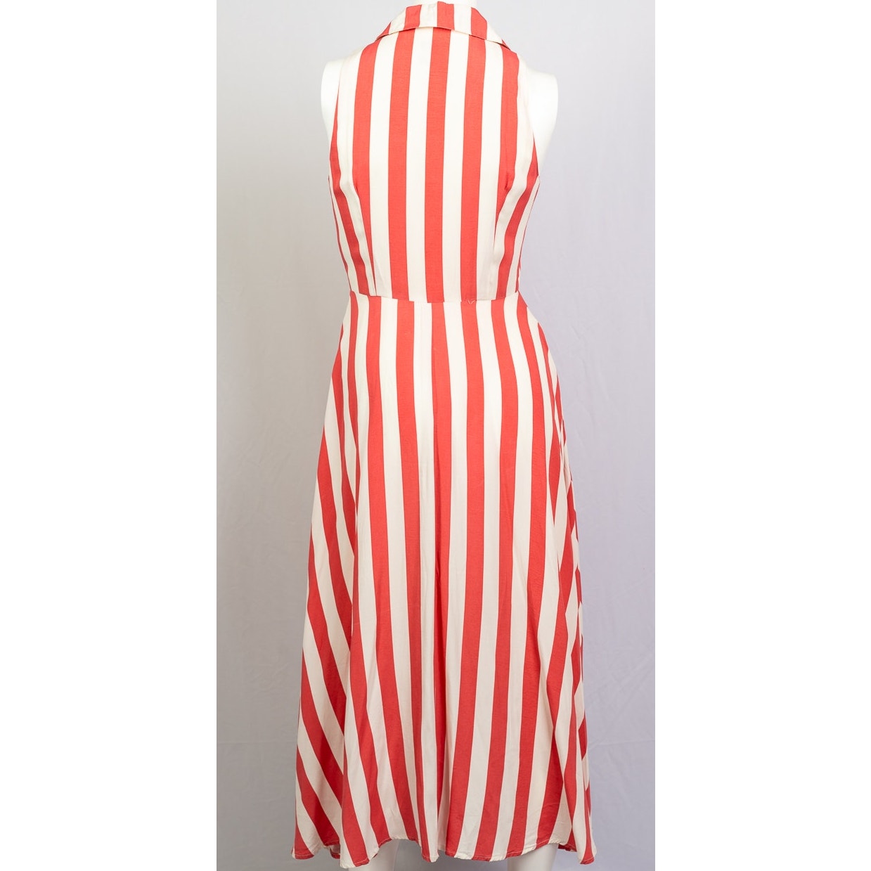 Vintage 70's Rockabilly JM Striped Secretary Maxi Shirt Dress sz 8