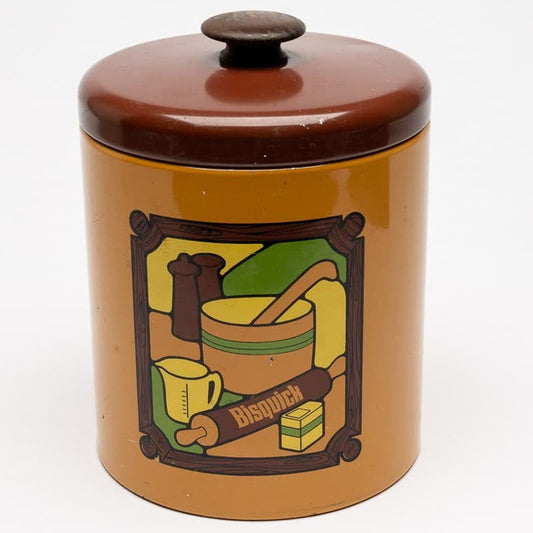 1970's Bisquick General Mills Kitchen Metal Ransburg Canister