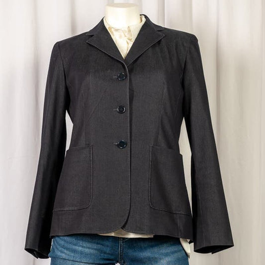 Ann Taylor stretch three button blazer Size 6 in silver dark grey