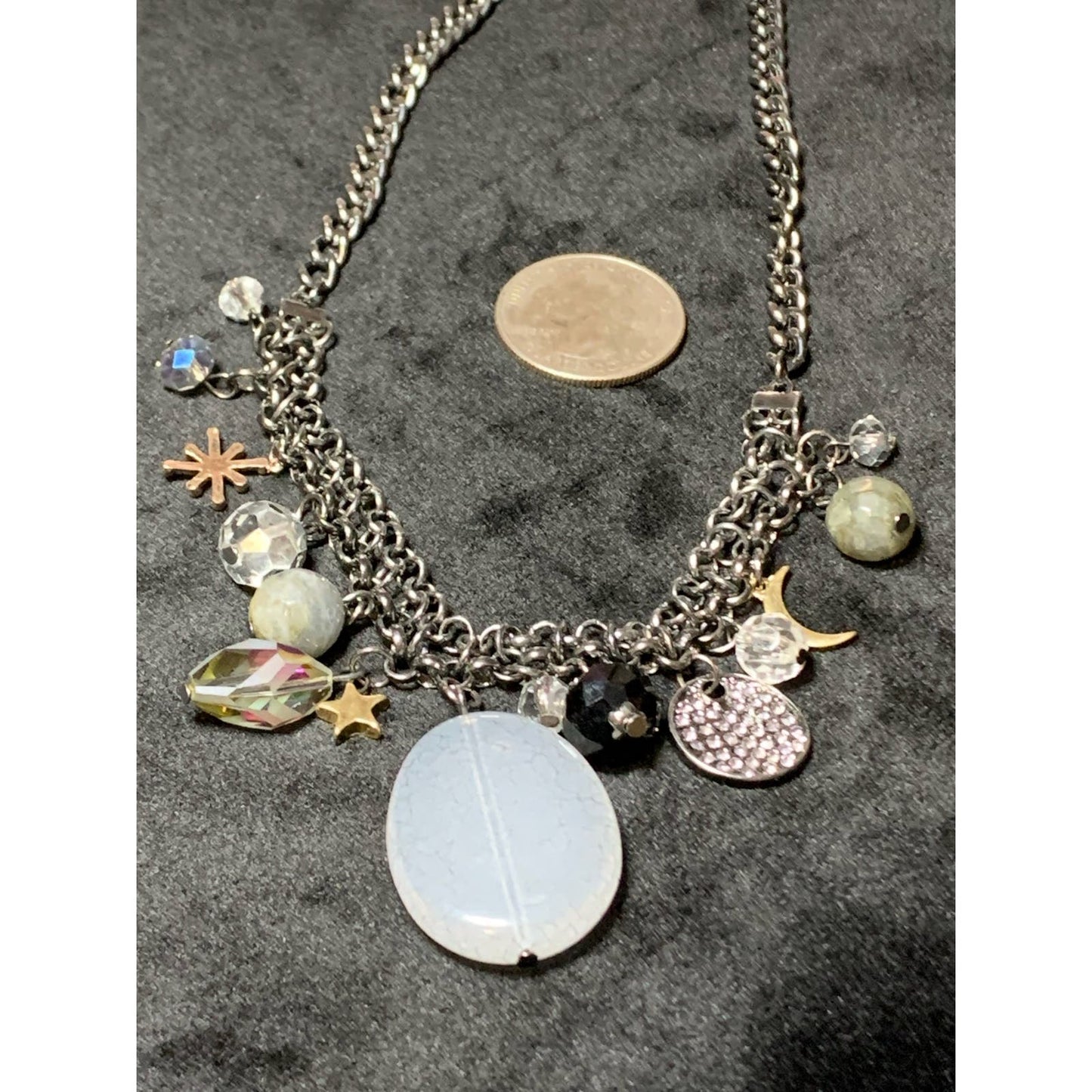 Winter night skies chain and charm necklace