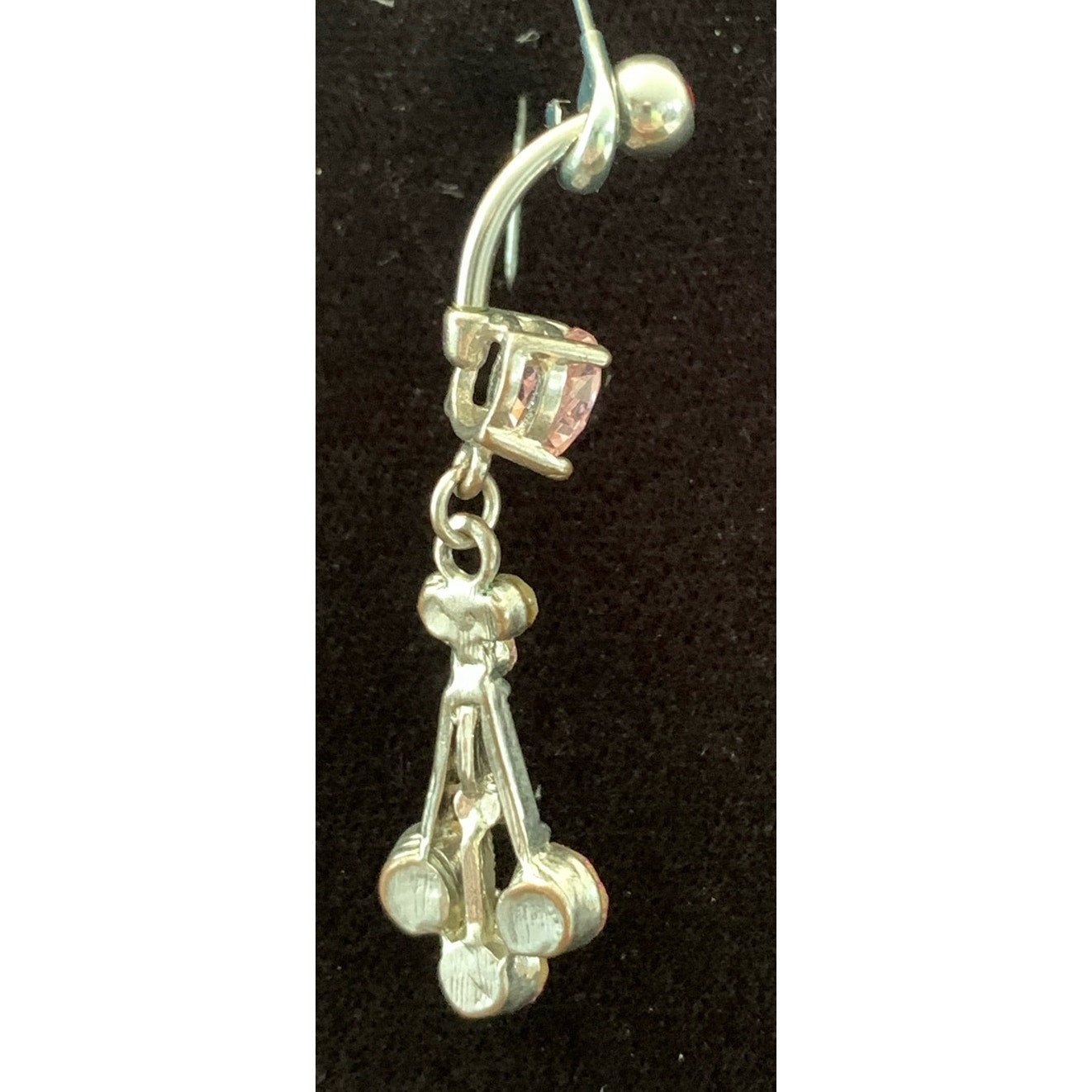 Vintage Y2K 14 g Pink Chandelier Surgical Steel Belly ring