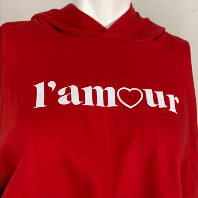 H&M L’mour red cropped hoodie sz S