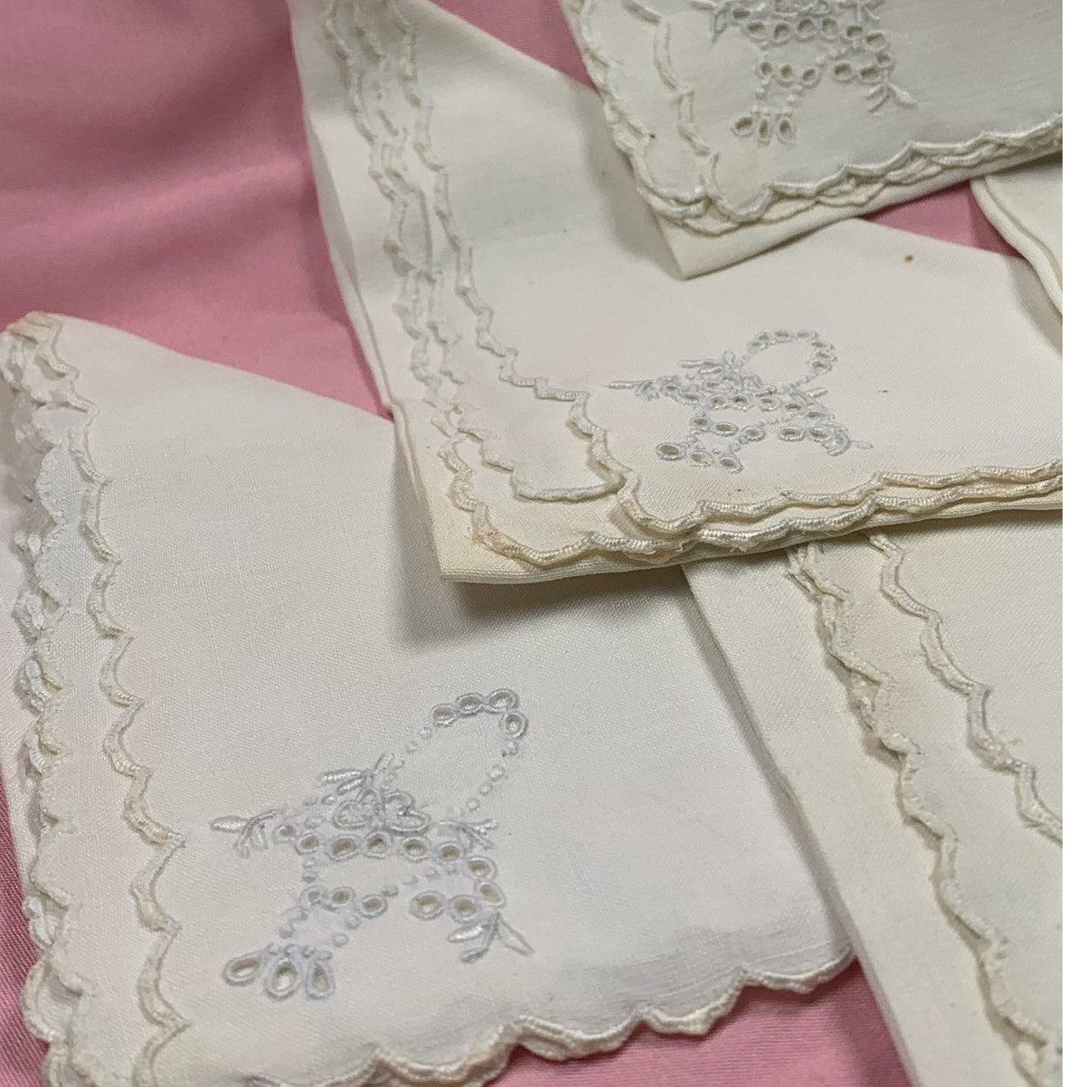 Vintage 1950's Real Madeira hand embroidered napkins - 6 total