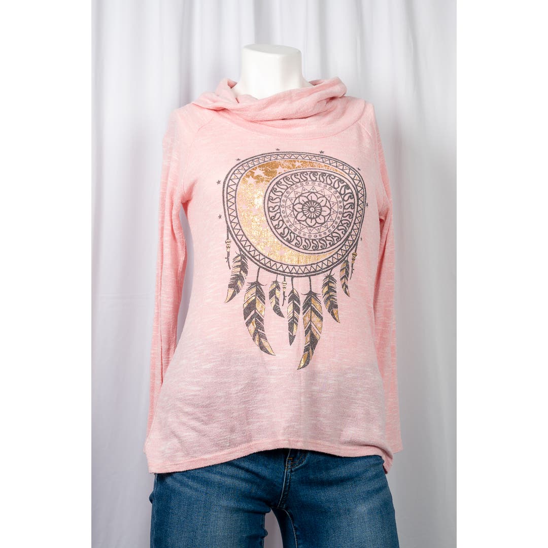 Southwestern pink Dreamcatcher lightweight pullover sz Small