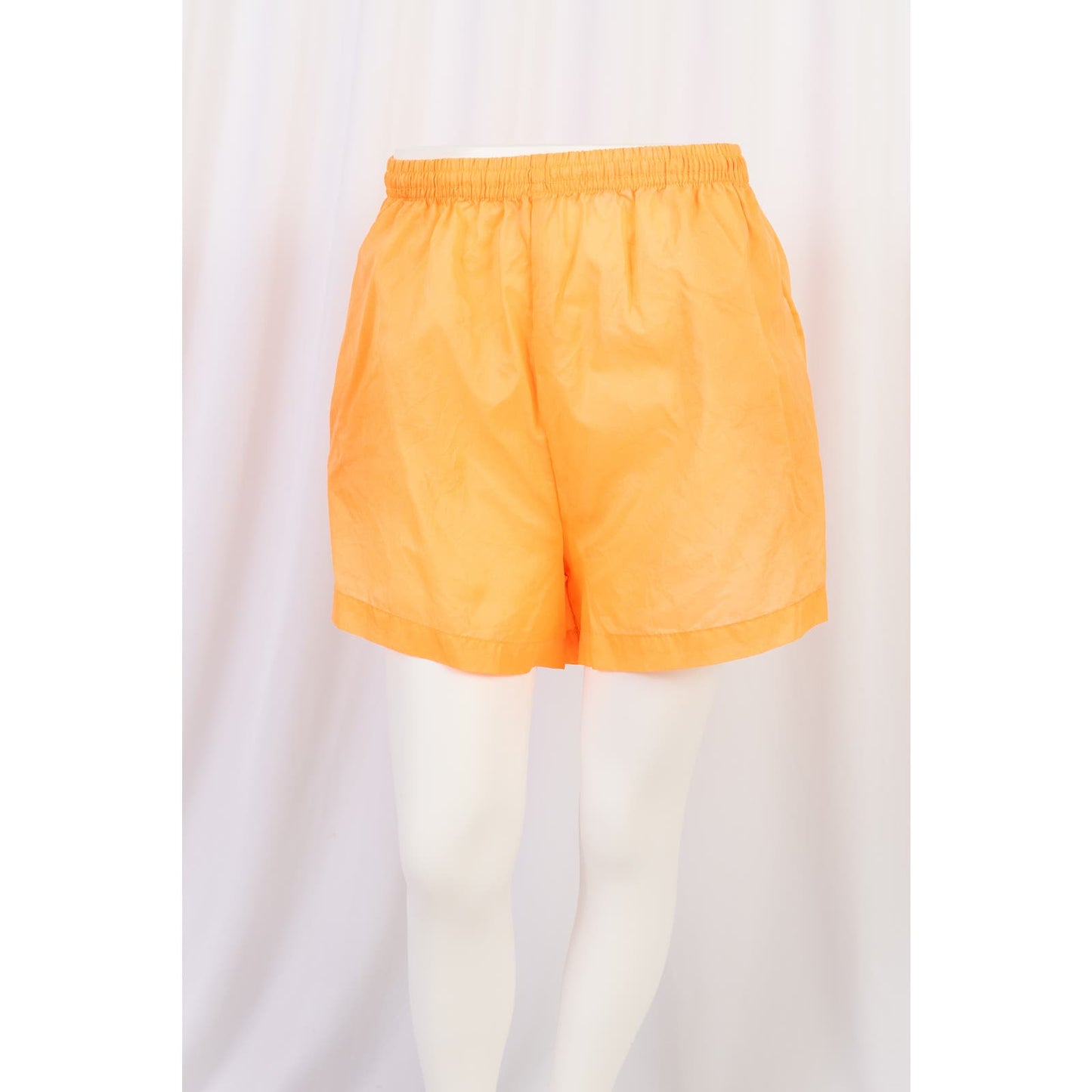 Y2K / 90's Neon Orange Nylon Cheer Shorts size M