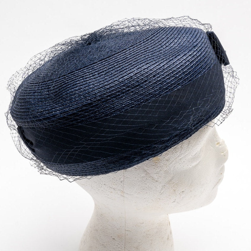 Vintage Navy blue netted hat from Union United Hatter's